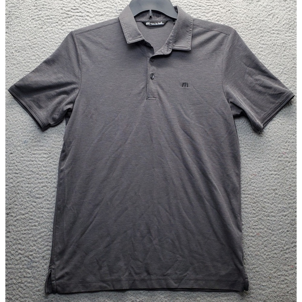 Travis Mathew Golf Performance Polo Shirt Mens Medium Gray Short Sleeve‎ Popover